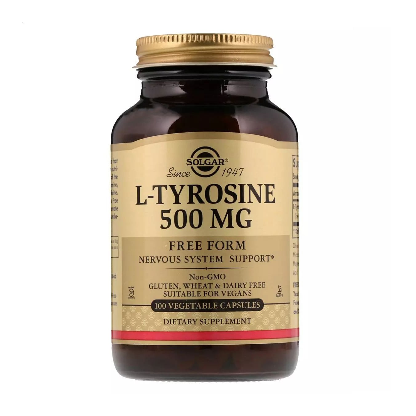 L-Тирозин Solgar L-Tyrosine 500 мг, 100 капсул